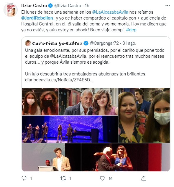tuit  Itziar Castro muerte Jordi Rebellón