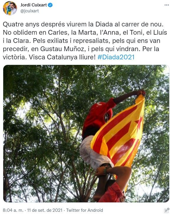 TUIT Jordi Cuixart Diada 2021