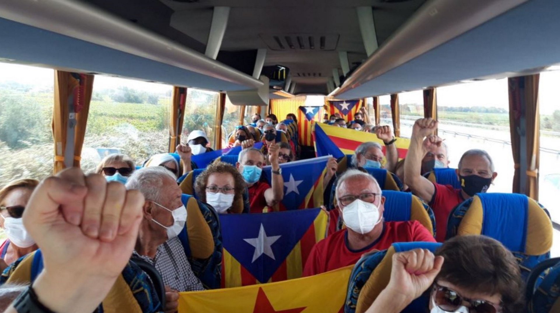 Más de 200 autocares, hacia la manifestación de la Diada en Catalunya