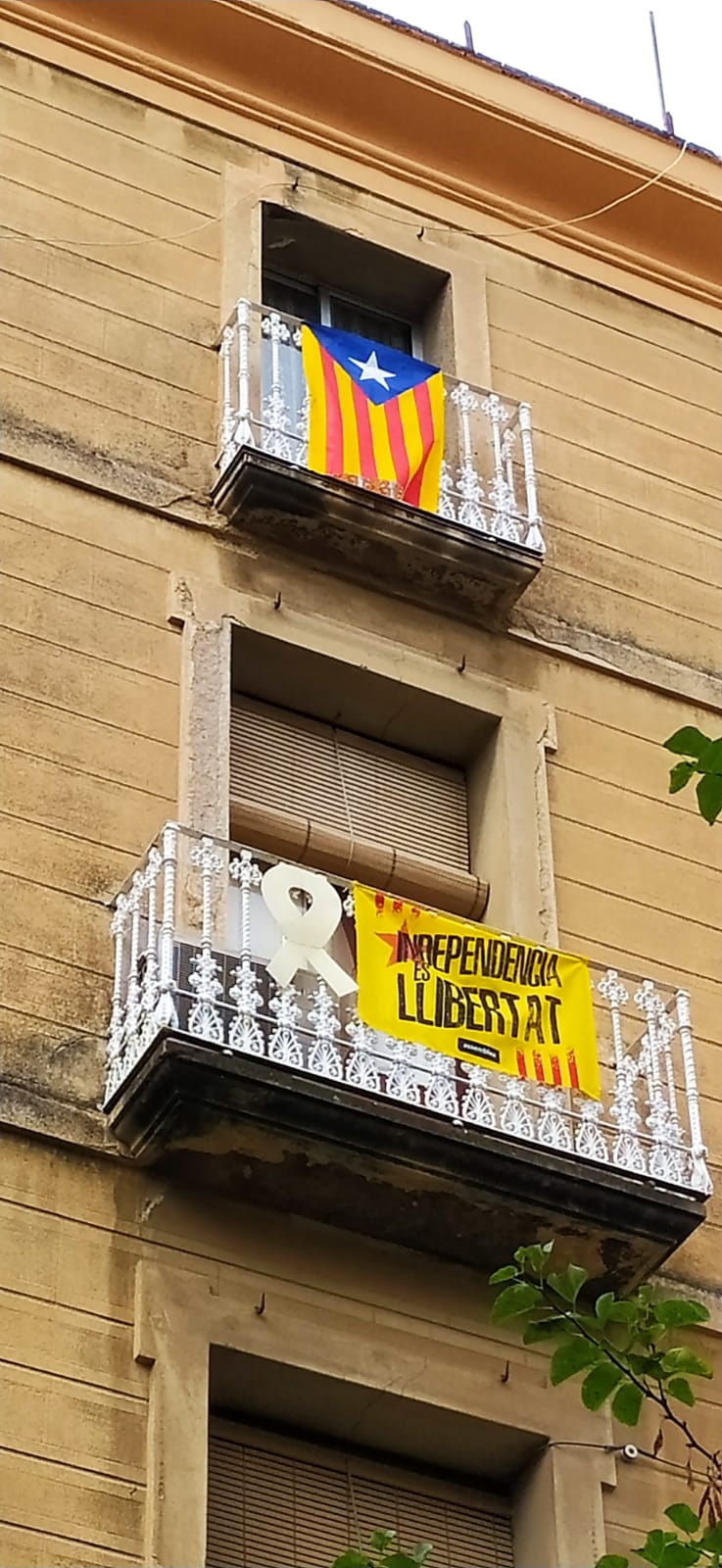El balcó engalanat per la Diada d'en Joan Bové de Reus