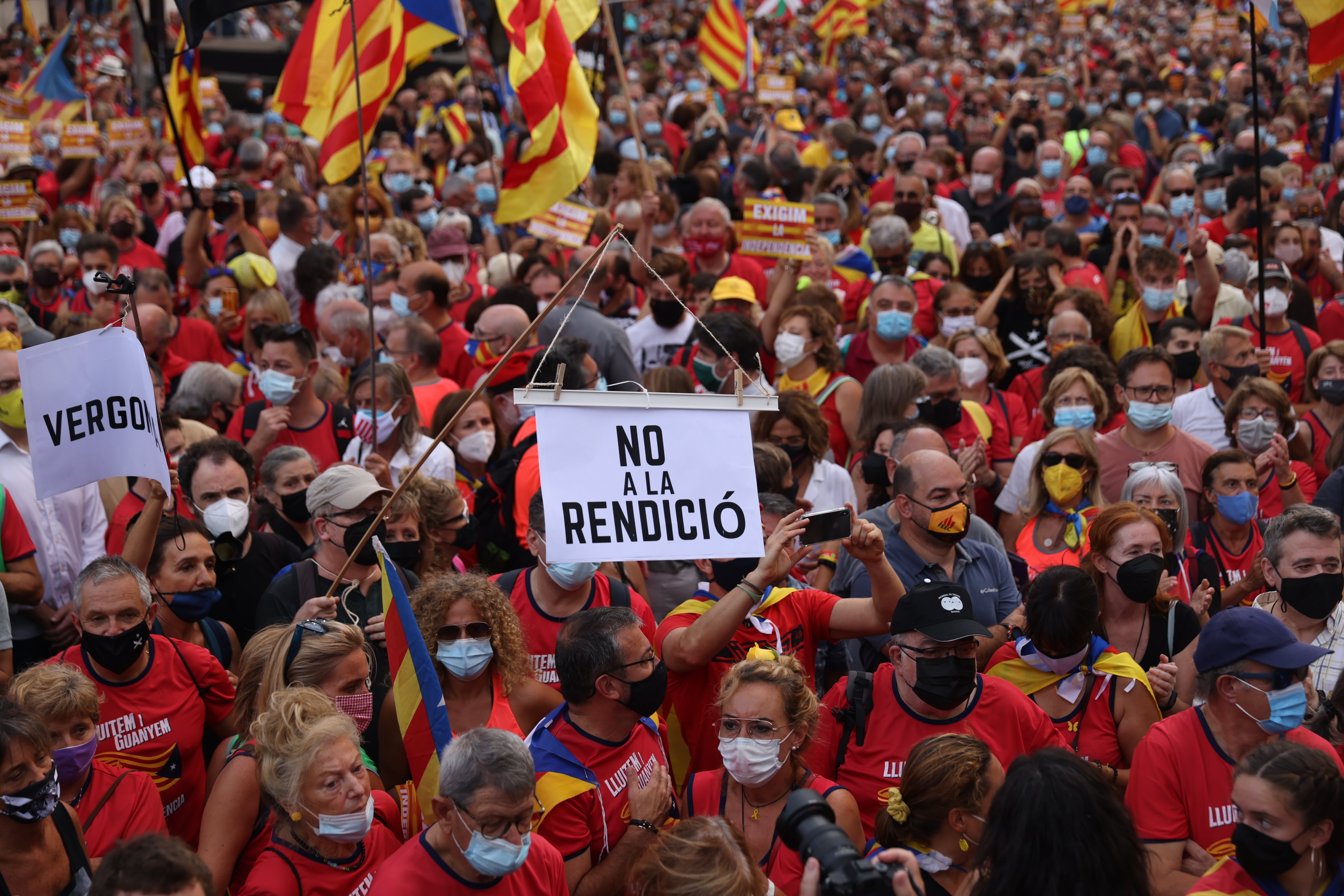 La unidad independentista se desploma cinco años después del 1-O: Diada de palomitas en Madrid