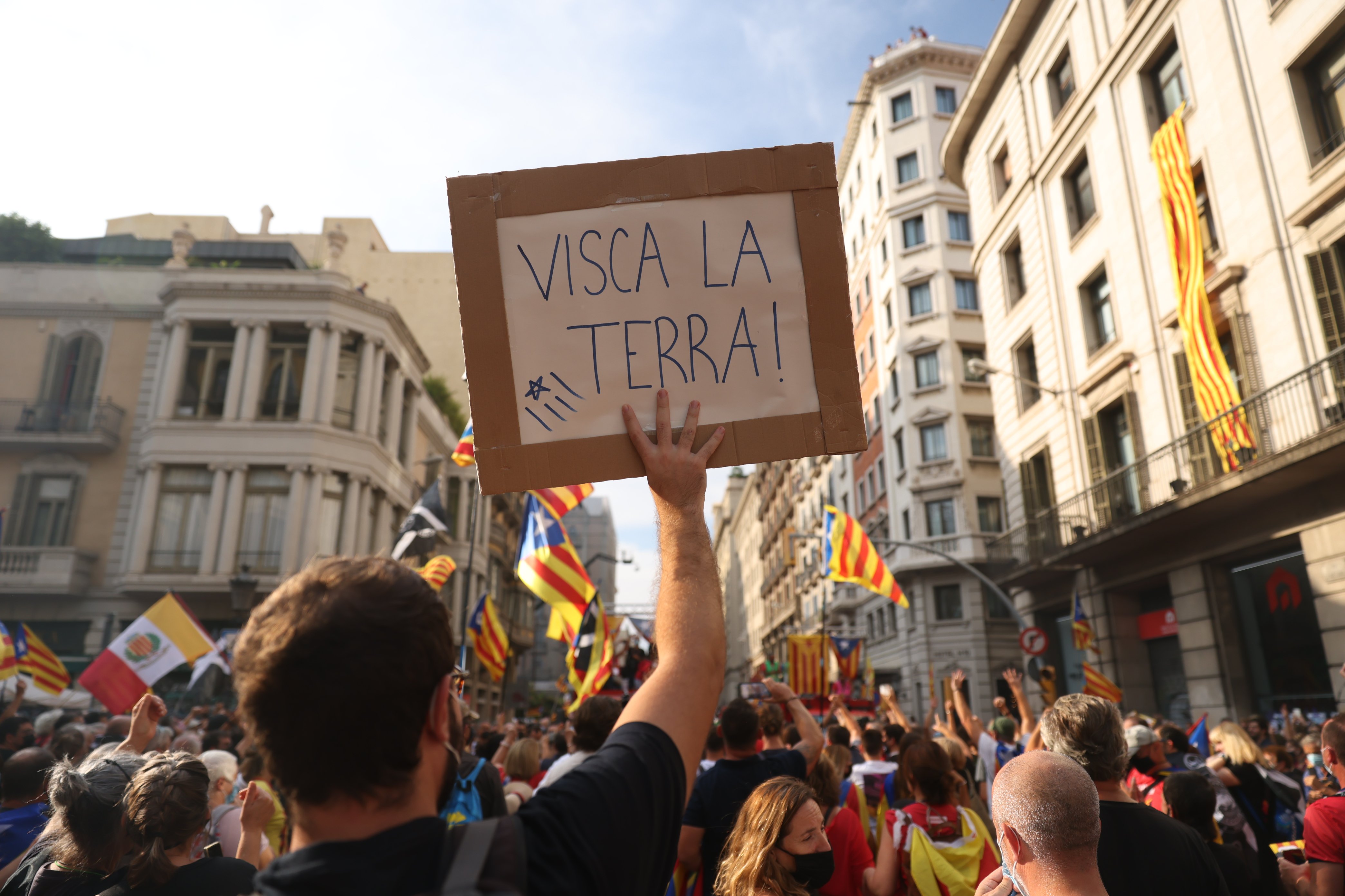 Part de la manifestació s'ha quedat a Via Laietana.