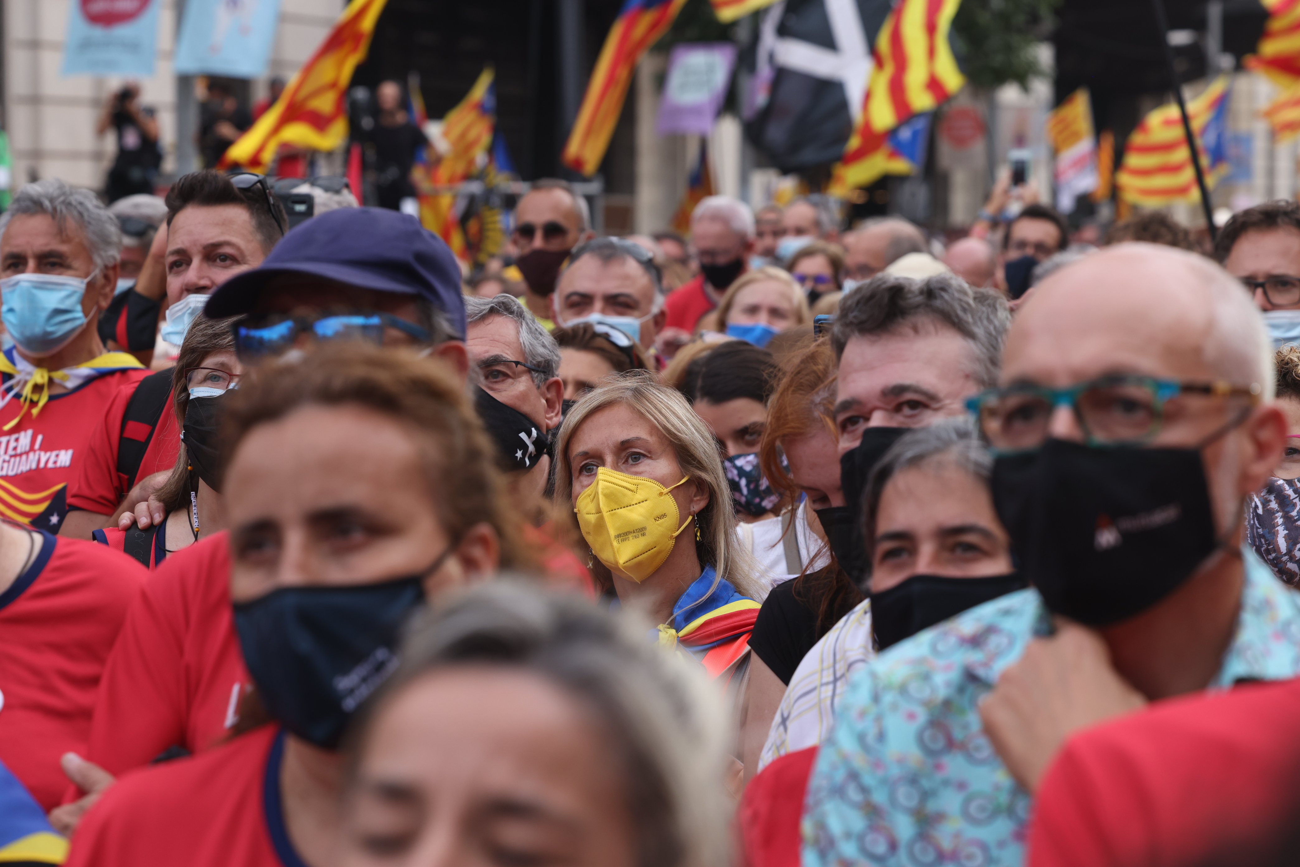 Milers de persones han acudit a la concentració on l'ANC ha fet un discurs.