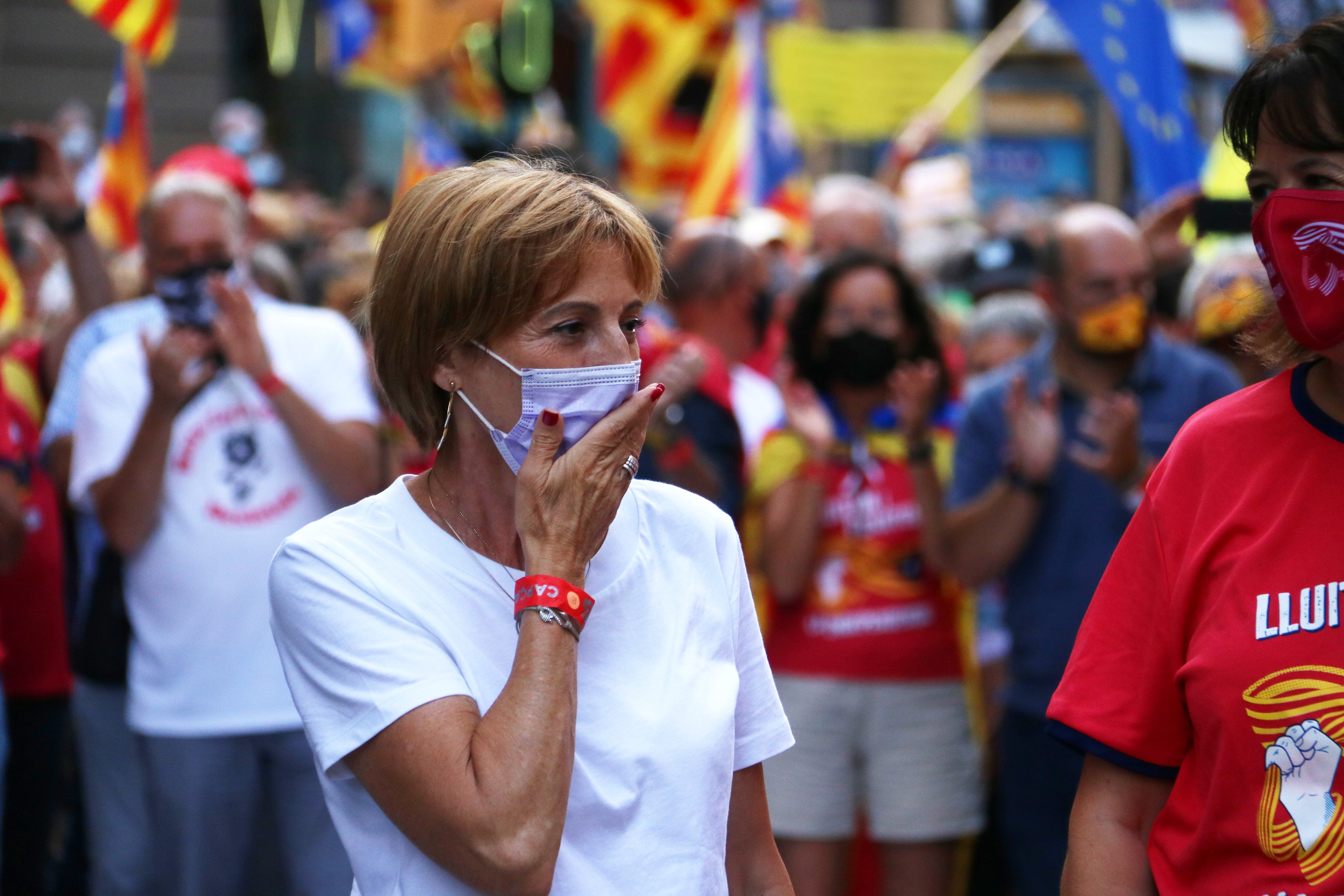 Forcadell dolida por los abucheos a los líderes independentistas en la Diada