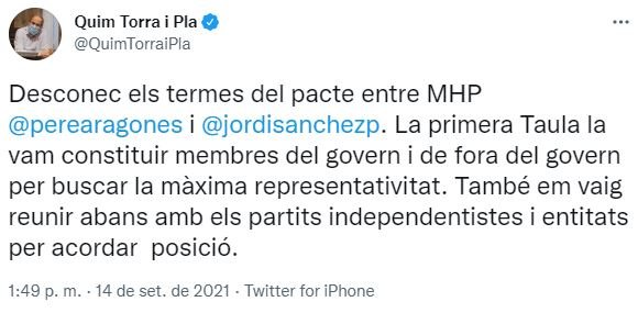TUIT Quim Torra Mesa Dialogo