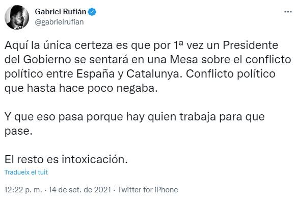 TUIT Gabriel Rufian Mesa Dialogo