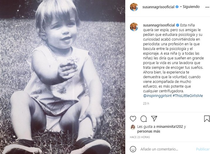 Susanna Griso de niña post @susannagrisooficial