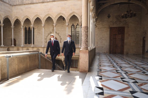 Pedro Sánchez Pere Aragonès reunión Palau Sergi Alcàzar Pedro Sánchez Pere Aragonès reunión Palau Sergi Alcàzar