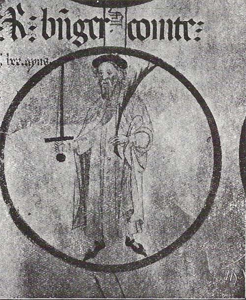 Representación de Ramon Berenguer III. Fuente Rollo Generalógic de Poblet