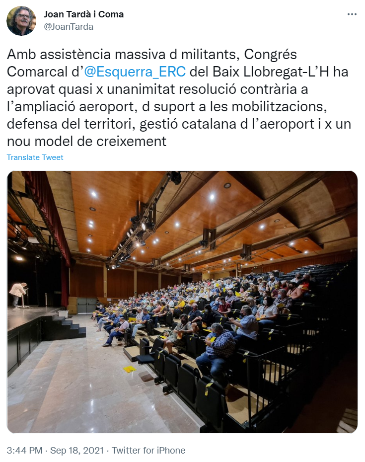 TUIT tarda bajo llobregat ampliacion aeropuerto el prart