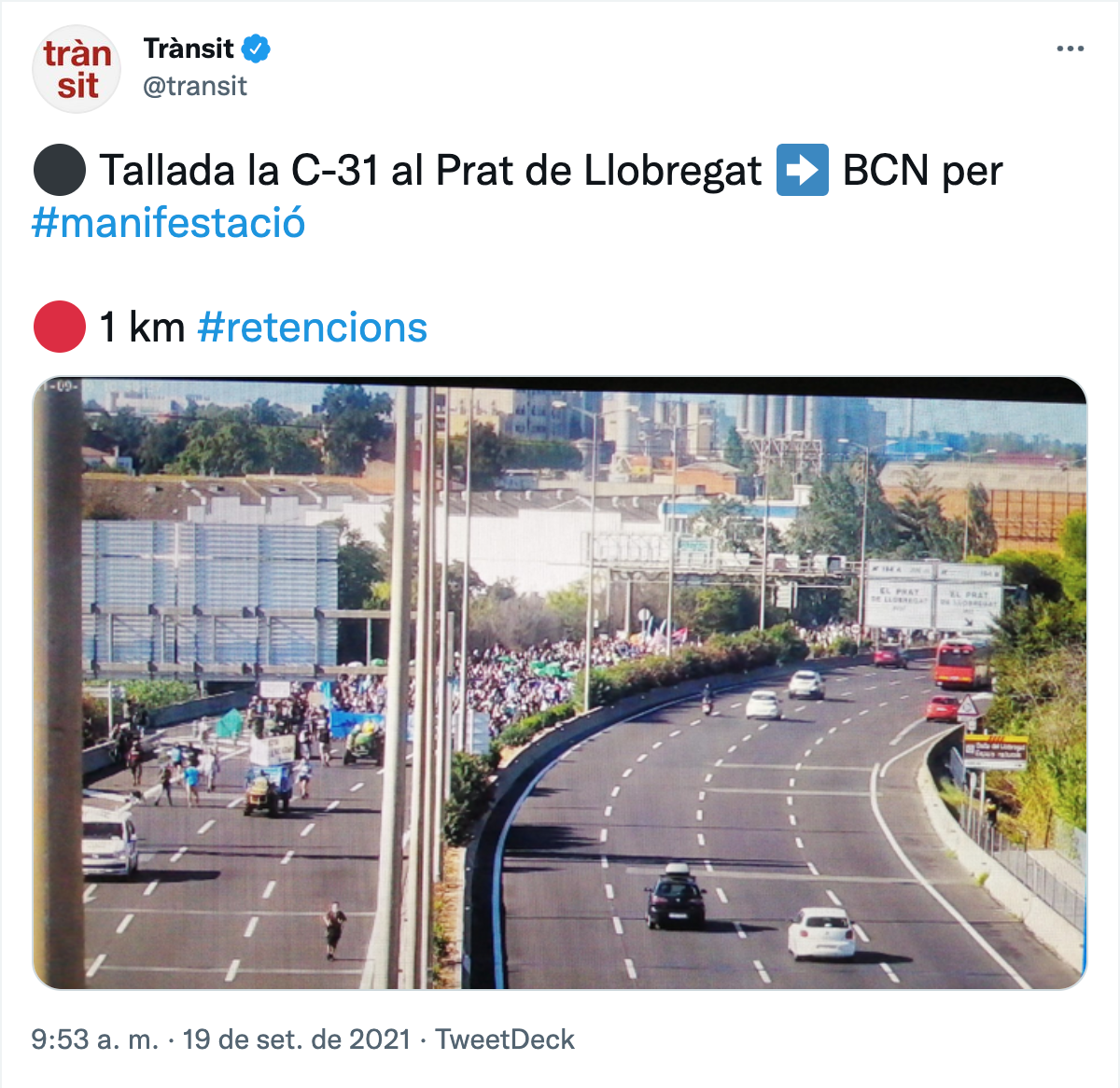 TUIT Manifestación No ampliación Prat