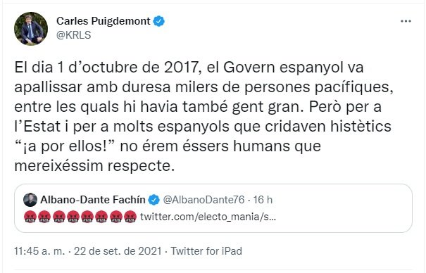 uit puigdemont declaracions delegada del govern espanyol madrid