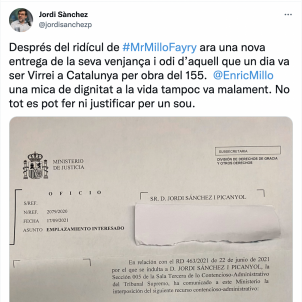 tuit Jordi Sánchez