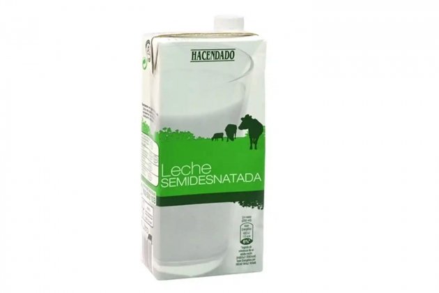 Leche semidesnatada de Hacendado