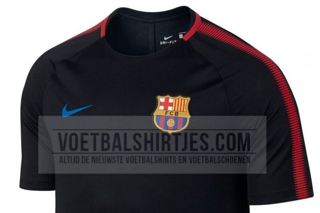 Barça camiseta entrenamiento negra 2017 18 Voetbalsirtjes