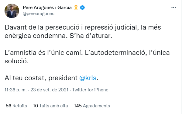 president aragones tuit detencio president aragones tuit detencio