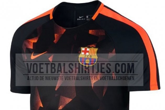 Barça camiseta calentamiento Champions 2017 18 Voetbalsirtjes