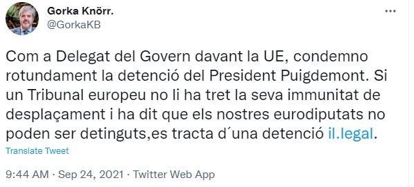 gorka knorr delegado gobierno delante de ue