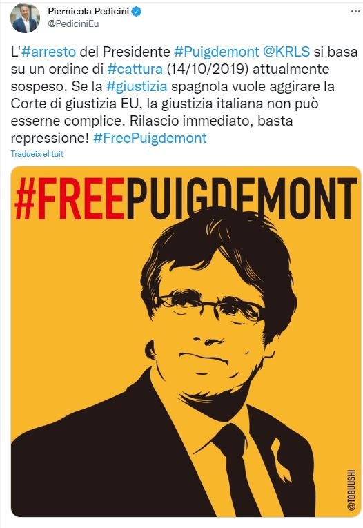 TUIT europitat Piernicola Puigdemont