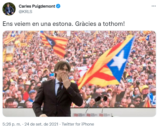 Tuit carles puigdemont salida prision