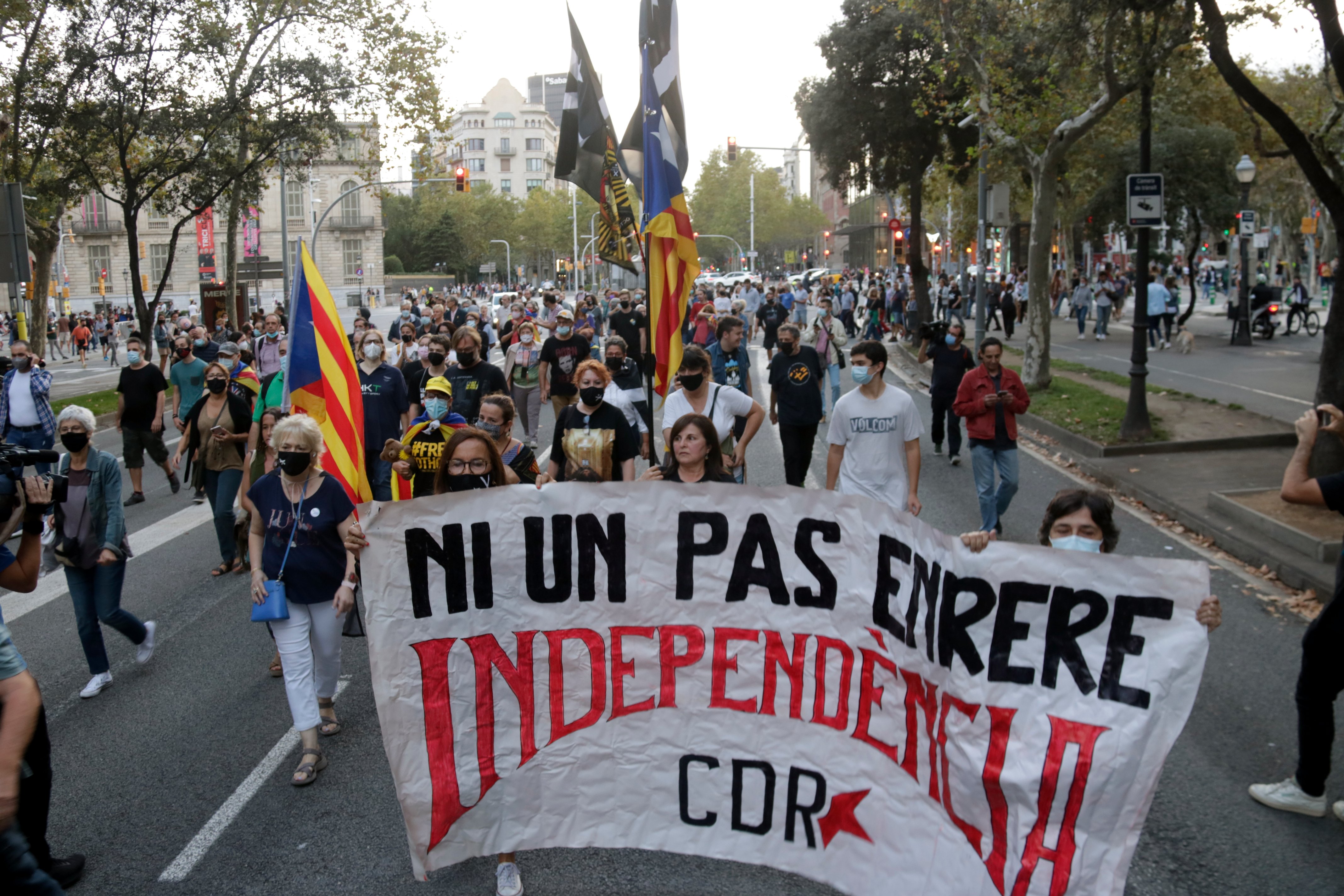 manifestación CDR Jardines Pequeños de Gracia contra detencion puigdemont