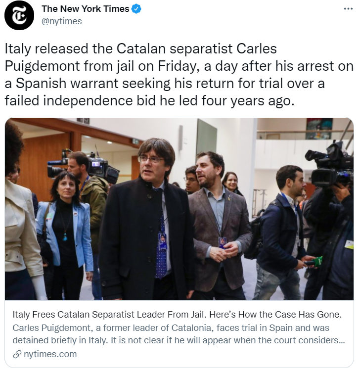 The new york times puigdemont