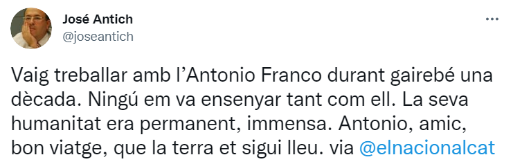 TUIT jose antich mort antonio franco