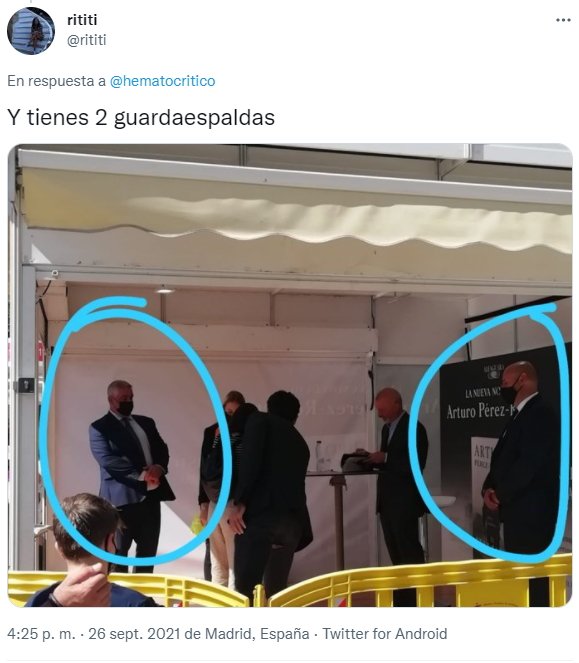 Arturo Pérez Reverte guardaespaldas Twitter