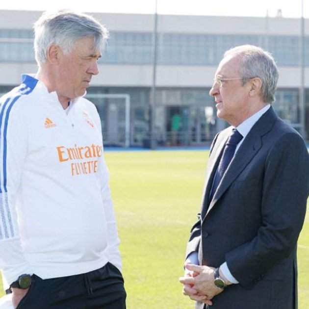 Carlo Ancelotti amb Florentino Pérez / Foto: Reial Madrid