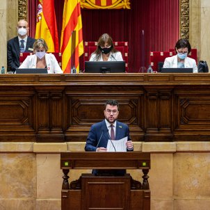 El president del Govern, Pere Aragonès, en el pleno del Parlament - Montse Giralt