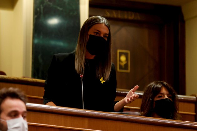 Portavoz de Junts, Miriam Nogueras, durante la sesión de control del congreso   Efe