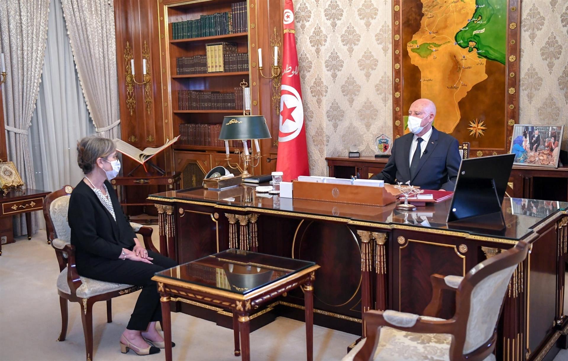  Presidente Tunez Kais Saied y primera ministra Najla Bouden Romdhane / EFE