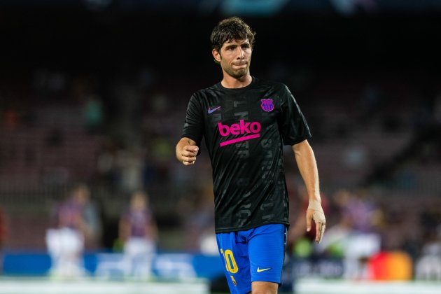 Sergi Roberto calentando Barca Europa Press