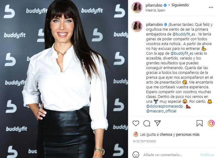 Pilar Rubio trabajo en Barcelona Buddyfit @pilarrubio