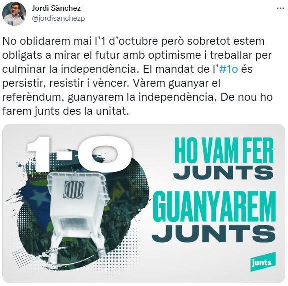 TUIT Jordi Sànchez Aniversario 1 O