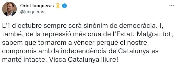 TUIT Oriol Junqueras Aniversario 1 O