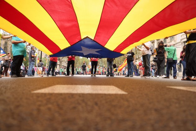 manifestación 3 octubre 2021 estelada gigante Sergi Alcàzar