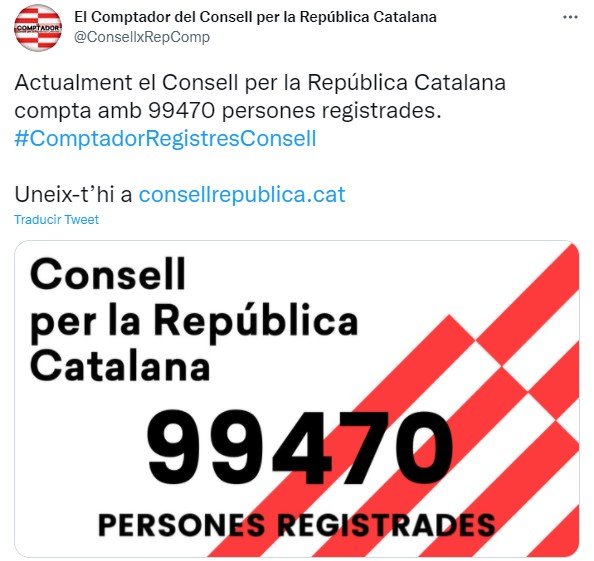 Comptador Consell República tuit