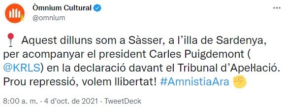 TUIT omnium puigdemont sàsser