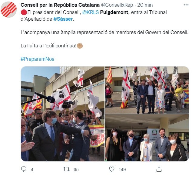 TUIT Consell per la república Puigdemont Sàsser