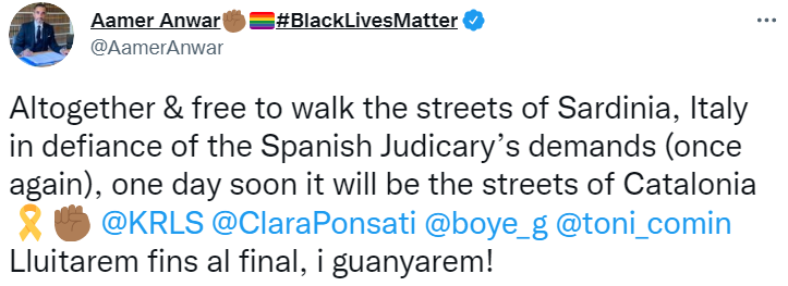 TUIT aamer anwar puigdemont