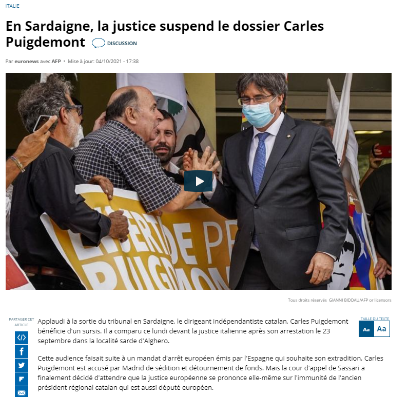 Carles Puigdemont libre noticia euronews