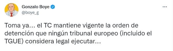 TUIT gonzalo boye decisión tc puigdemont