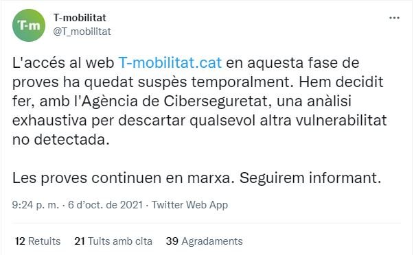 TUIT t mobilitat cierra web