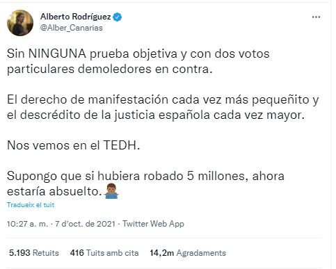 TUIT Alberto Rodríguez TEDH