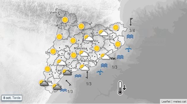 Meteocat previsión 9 octubre