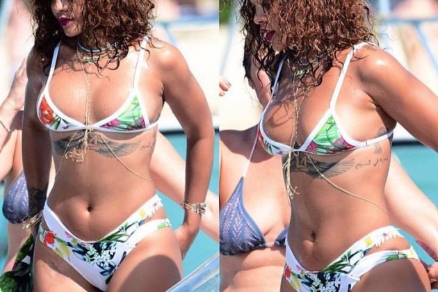 Paparazzi le Photoshop a una de Rihanna en bikini y el es impactante