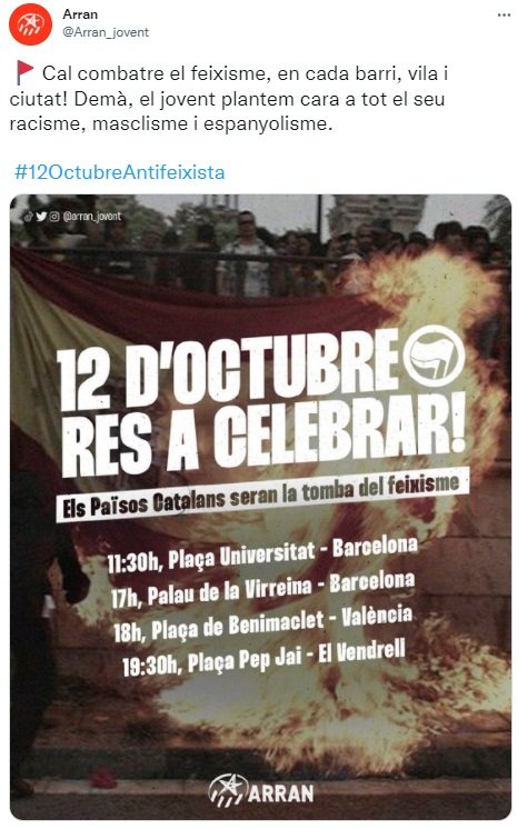 TUIT Arran 12 octubre