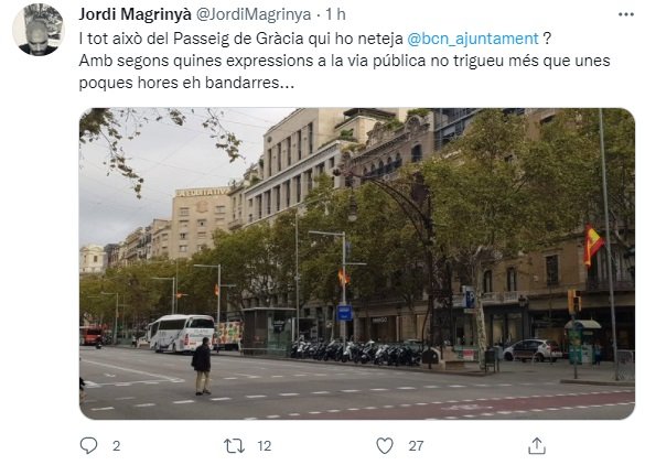 TUIT banderas españolas paseo gracia 3