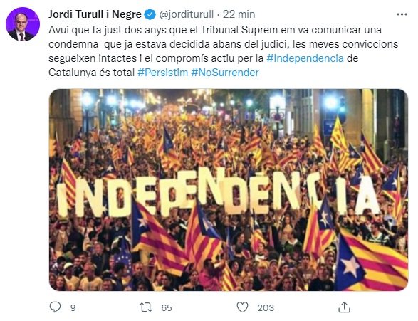 TUIT Jordi Turull sentencia TUIT Jordi Turull sentencia